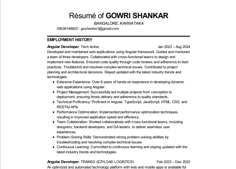 ai resume, kaamresume, resumes