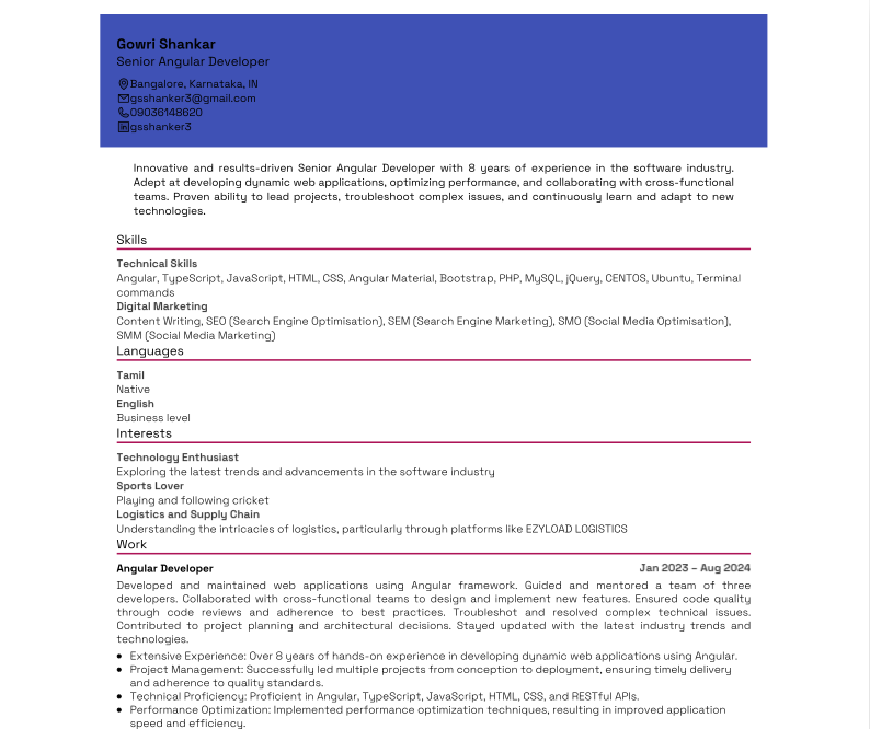 ai resume, kaamresume, resumes