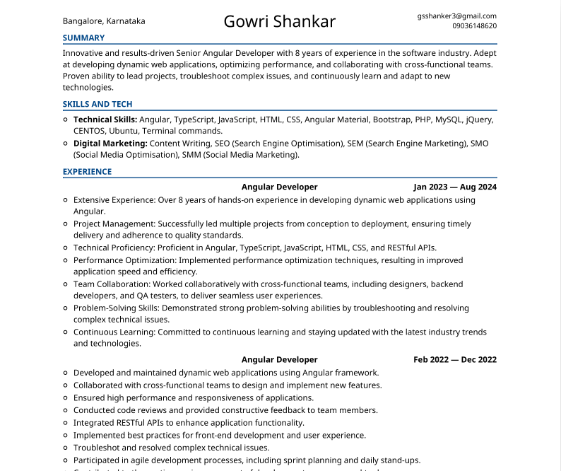 ai resume, kaamresume, resumes